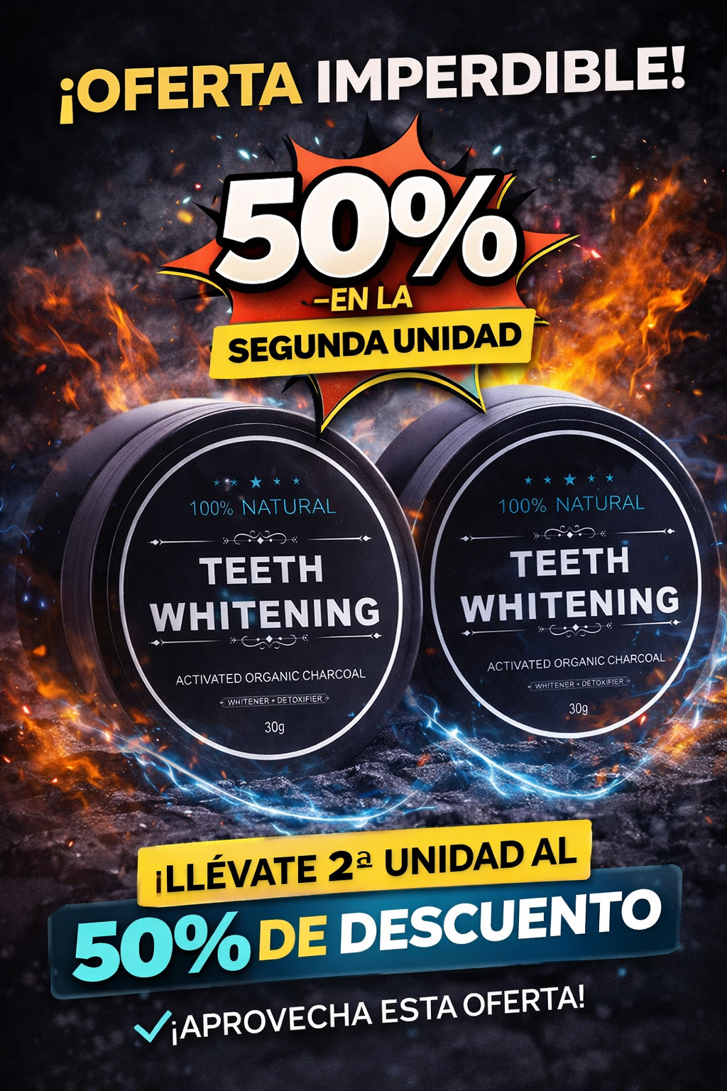 Blanqueador de carbon activo natural